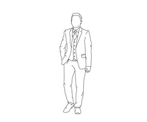 Man, Boy Line Drawing Ai, EPS, SVG, PNG, JPG zip file
