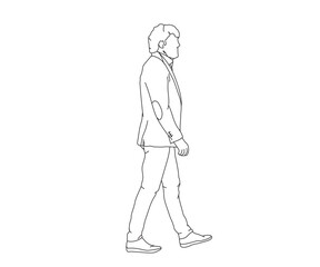 Man, Boy Line Drawing Ai, EPS, SVG, PNG, JPG zip file