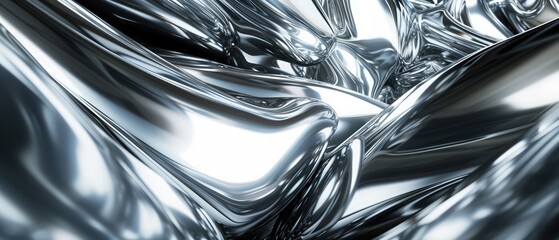 Futuristic abstract silver color wallpaper, beauty cover design, technologic, industrial business background, 3D illustration, 3D rendering