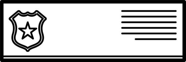 Fototapeta premium traffic ticket Outline Illustration Vector