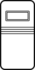 riot shield Outline Illustration Vector