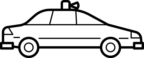 police car Outline Illustration Vector