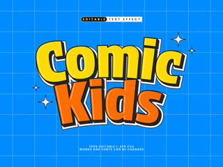 comic kids editable text effect style