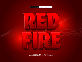 red fire editable text effect style