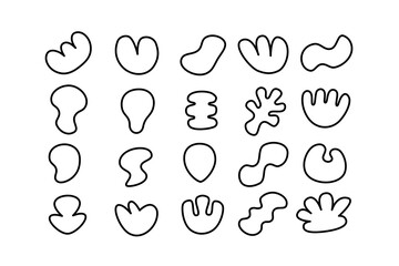 Editable collection of abstract vector shapes. DIY graphic kit to create your own aesthetic art and design. Use on printable product, presentation, infographics, content, publication, packaging, UI