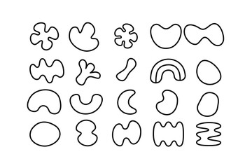 Editable collection of abstract vector shapes. DIY graphic kit to create your own aesthetic art and design. Use on printable product, presentation, infographics, content, publication, packaging, UI