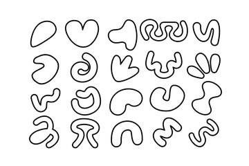 Editable collection of abstract vector shapes. DIY graphic kit to create your own aesthetic art and design. Use on printable product, presentation, infographics, content, publication, packaging, UI