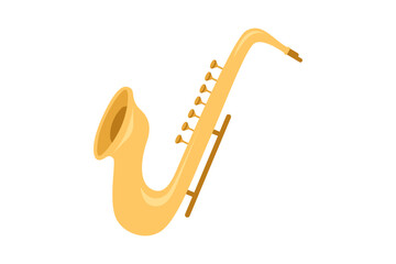 Saxophone Musical Instrument Flat Sticker Design