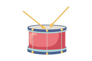 Drum Musical Instrument Flat Sticker Design