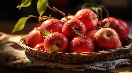 Naklejka na ściany i meble side view of beautiful fresh red apple