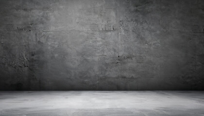 dark concrete wall and floor background, three dimensional room for mock up or product display