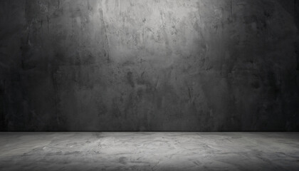 dark concrete wall and floor background, three dimensional room for mock up or product display