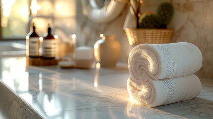 Spa-like bathroom ambiance with luxurious amenities for a rejuvenating and relaxing home experience