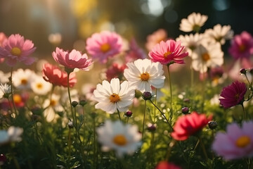 Obraz premium various flowers in the garden