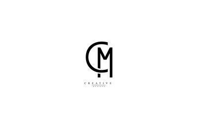 Alphabet letters Initials Monogram logo CM C M