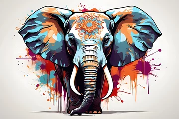 Foto op Aluminium An illustration of a majestic elephant walking in the wild, captured in vector format © atosuwan