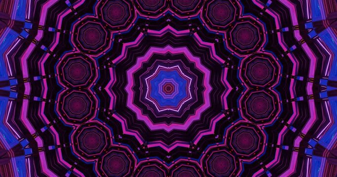 Abstract animated illustration smooth VJ loop geometric seamless kaleidoscopes pattern background
