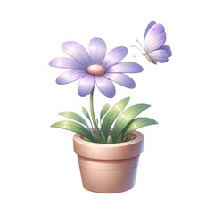 3d flower in the pot