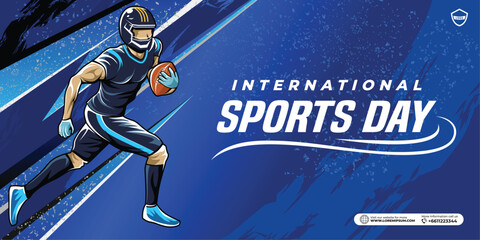 Americanb football sport background vector. international sports day banner background 