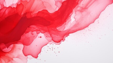 Splash of red ink on a white background. Neural network AI generated art