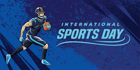 Americanb football sport background vector. international sports day banner background 