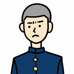 cartoon worried young man