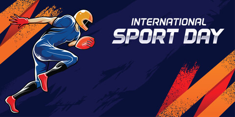 American football sport background vector. international sports day banner background 