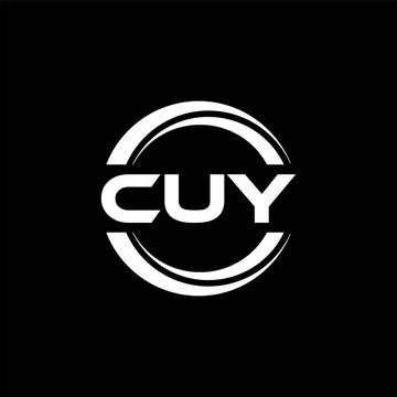 CUY letter logo design with black background in illustrator, vector logo modern alphabet font overlap style. calligraphy designs for logo, Poster, Invitation, etc.