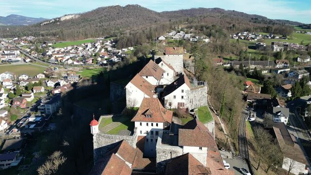 Aarburg Aargau Switzerland hilltop castle on a sunny day