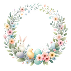 A cute Easter bunny clipart watercolor illustration pastel color perfect for nursery art 
