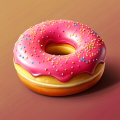 donut with sprinkles on pink
