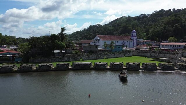 Portobelo Port,  Colon Panama,  Drone footage