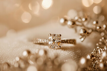 Cushion Cut diamond engagement ring close up