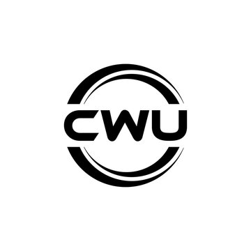 CWU letter logo design with white background in illustrator, vector logo modern alphabet font overlap style. calligraphy designs for logo, Poster, Invitation, etc.