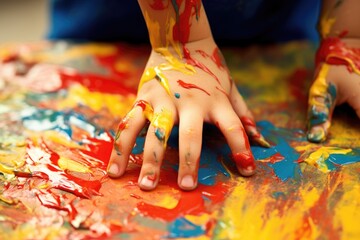 Finger Painting Fun: Engaging in a messy but delightful finger painting session.