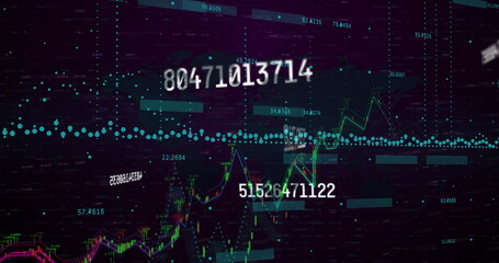 Image of numbers changing and financial data processing