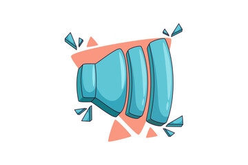 Volume Functional Music Flat Sticker Design