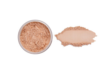 Face powder stroke isolated on white background