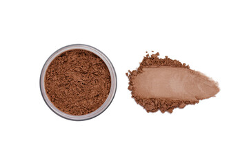 Face powder stroke isolated on white background