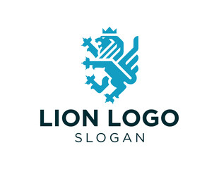 The logo design is about Lion and was created using the Corel Draw 2018 application with a white background.