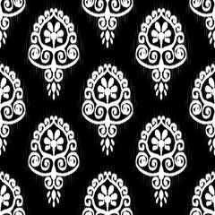 Ikat Flower Pattern Ethnic Geometric native tribal boho motif aztec textile fabric carpet mandalas African