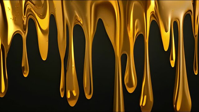 A Stunning Design Of Liquid Gold Cascading Down A Black Surface