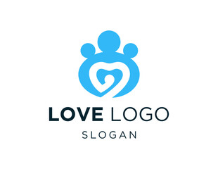 The logo design is about Love and was created using the Corel Draw 2018 application with a white background.