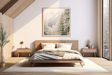 Fototapeta premium minimalist bedroom ideas, simple, elegant, comfortable