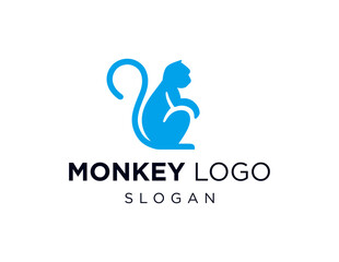 The logo design is about Monkey and was created using the Corel Draw 2018 application with a white background.