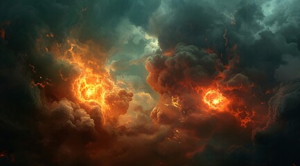 Fototapeta premium Fire and rage in the clouds