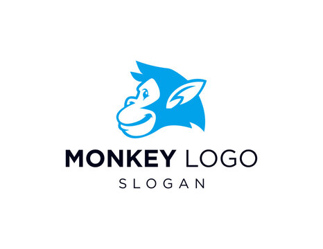 The logo design is about Monkey and was created using the Corel Draw 2018 application with a white background.