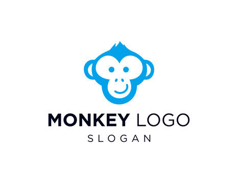 The logo design is about Monkey and was created using the Corel Draw 2018 application with a white background.