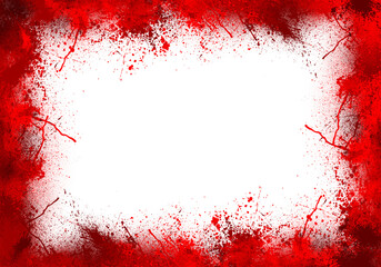 transparent red blood splatter horror border