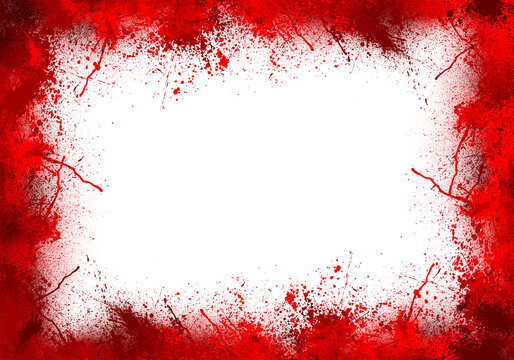 transparent red blood splatter horror border